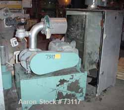 USED: Conair vacuum conveying system consisting of: 1 Sutorbiltrotary positive displacement blower, model 5M-D, 298 cfm at 1760 rpm,.210 displacement cu ft revolution, 4" inlet/outlet, driven by a 15...
