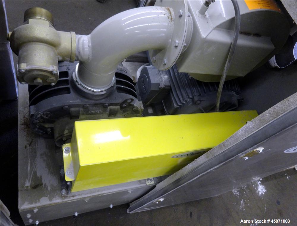 Used Conair Vacuum Loading System Consisting Of: (1) Gardner Denver 5MQ Positive Displacement Blower, Model GAEMJPA0178, Serial# S188816. Approximate 521 CFM at 2850 rpm at 7 PSIG.  Driven by a 10hp,...