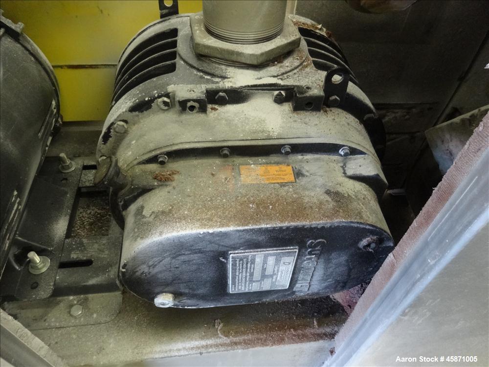 Used Conair Vacuum Loading System Consisting Of: (1) Gardner Denver 6MQ Positive Displacement Blower, Model GAFMDPA0177, Serial# S192621. Approximate 794 CFM at 2350 rpm at 7 PSIG.  Driven by a 10hp,...