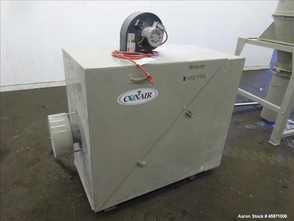 Used Conair Vacuum Loading System Consisting Of: (1) Gardner Denver 4MQ Positive Displacement Blower, Model GACMJPA018, Serial# S161928. Approximate 359 CFM at 3600 rpm at 7 PSIG.  Driven by a 10hp, ...