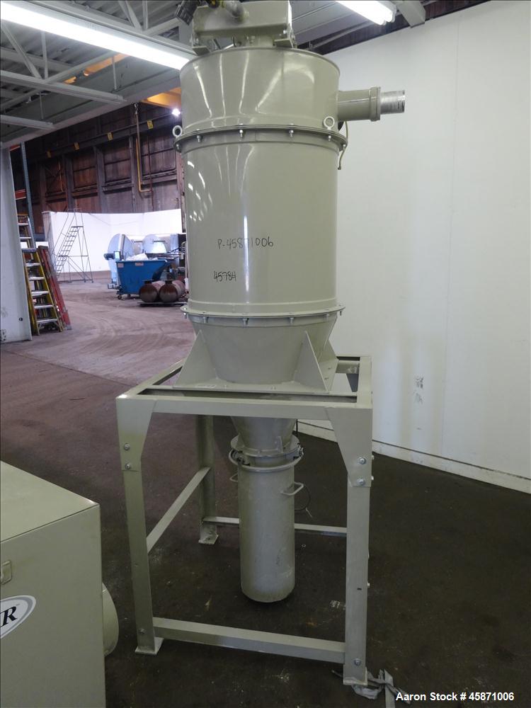 Used Conair Vacuum Loading System Consisting Of: (1) Gardner Denver 4MQ Positive Displacement Blower, Model GACMJPA018, Serial# S161928. Approximate 359 CFM at 3600 rpm at 7 PSIG.  Driven by a 10hp, ...