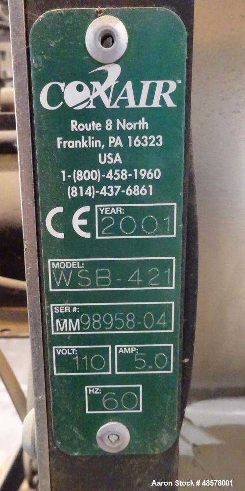 Used Conair 2-Compartment Weigh Scale Gravimetric Blender, Model WSB-421.