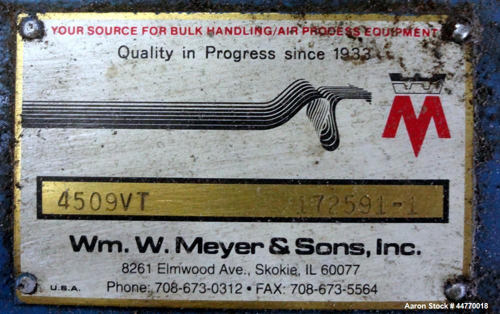 Used Wm. W. Meyer & Sons Vacuum Conveying System, Model 4509 VT