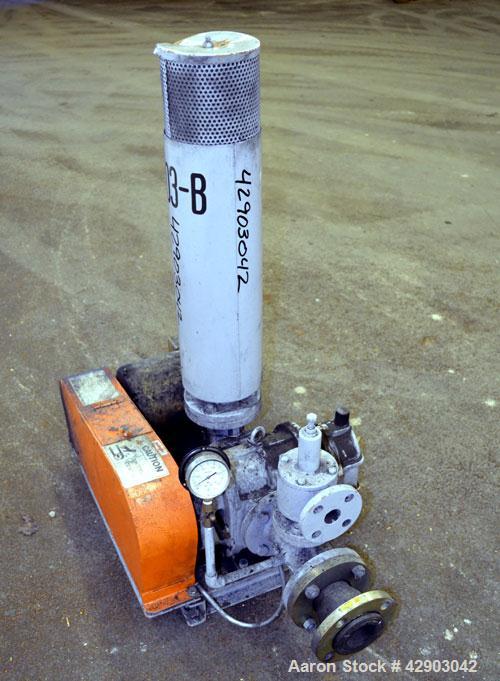 Used ITO Engineering Rotary Positive Displacement Blower, Model IRS-65L, Carbon Steel. Approximate capacity 2 cubic meters per minute (70 CFM) at 1300 rpm. 2” Inlet/outlet. Driven by a 3hp, 3/60/230/...