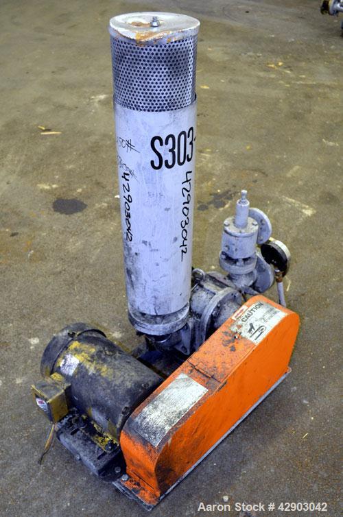 Used ITO Engineering Rotary Positive Displacement Blower, Model IRS-65L, Carbon Steel. Approximate capacity 2 cubic meters per minute (70 CFM) at 1300 rpm. 2” Inlet/outlet. Driven by a 3hp, 3/60/230/...