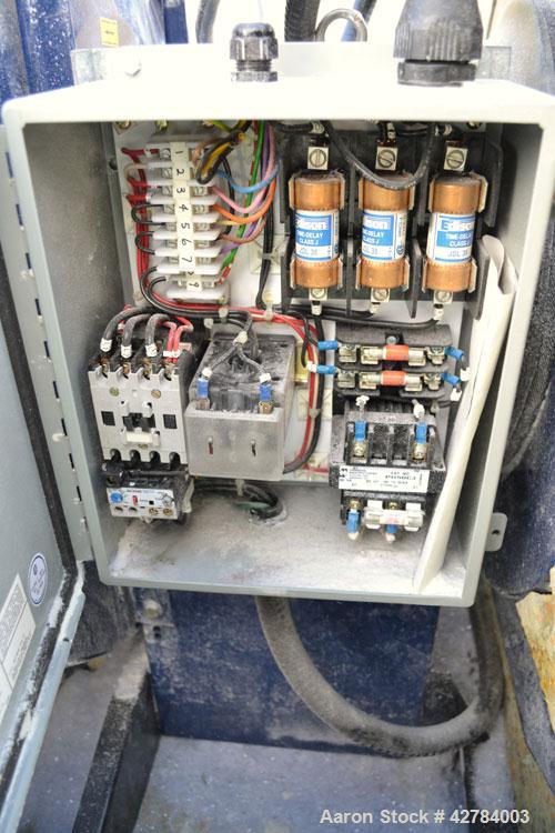 Used Kongsklide High Pressure Multiair Blower, Type 1100, Carbon Steel. Rated approximately 1699 cubic meter an hour air volume (1000 cfm). Driven by a 10 hp, 3/60/230/460 volt, 3500 rpm motor.
