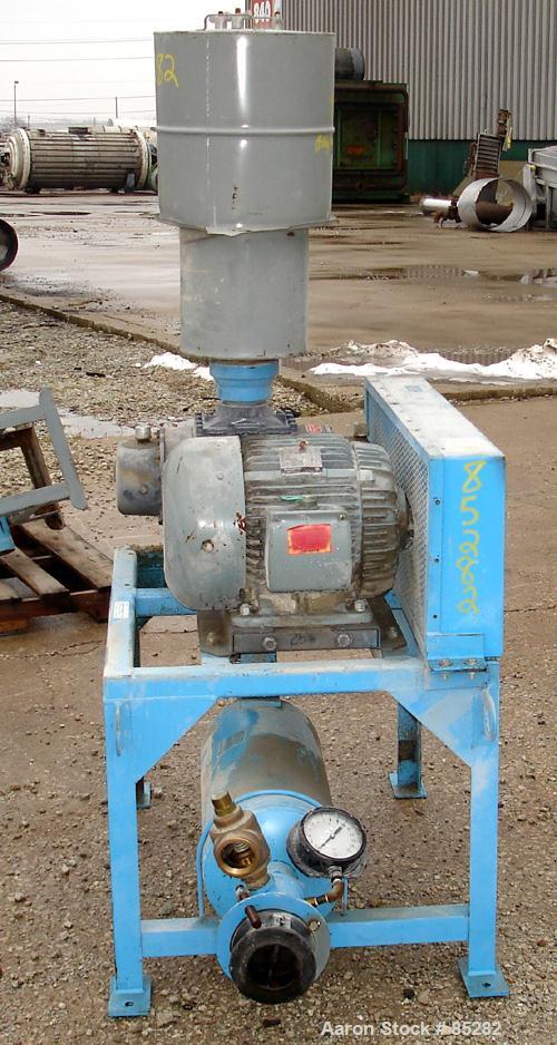 USED: MD Pneumatics Inc vacuum conveying system, carbon steel,consisting of: (1) MD Pneumatics rotary positive displacement blower, model 46-4009, approximate capacity 49-497 cfm, .152 displacement c...