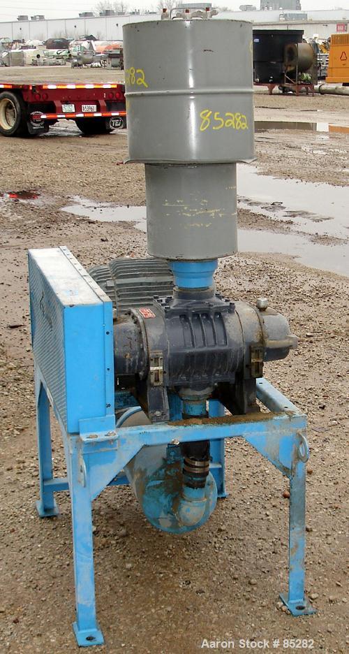 USED: MD Pneumatics Inc vacuum conveying system, carbon steel,consisting of: (1) MD Pneumatics rotary positive displacement blower, model 46-4009, approximate capacity 49-497 cfm, .152 displacement c...