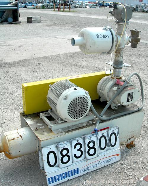 USED: Mould Tek Vacuum Conveying System, model VP1500, carbon steel, consisting of (1) Sutorbilt rotary positive displacement blower, model 5MP. Approximate capacity 292 cfm at 12.3 BHP at 7 psi. .21...