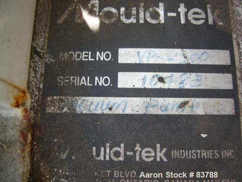 USED: Mould Tek vacuum conveying system model VP2500, carbon steel. Consisting of (1) Sutorbilt rotary positive displacement blower model 6MP. Approx capacity 558 cfm at 22.4 bhp at 7 psi. .383 displ...