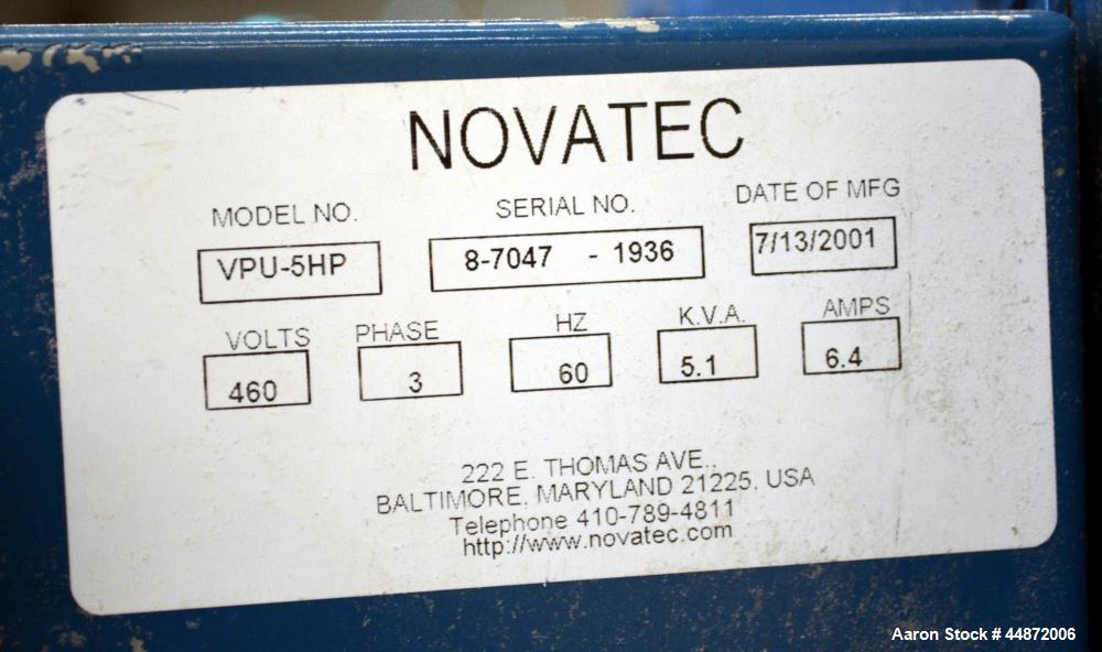 Used Novatec Vacuum Loading System, Model VPU-5HP