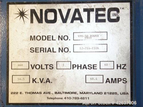 Used Novatec Loading/Unloading System, Model VPV-50, Consisting Of: (2) Roots horizontal rotary positive displacement blowers, model 68U-RAI, carbon steel. Each rated 495 CFM at 15’’ HGV at 22.7 BHP....