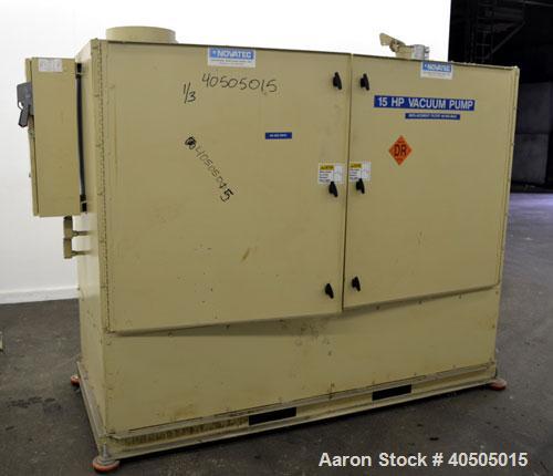 Used Novatec Vacuum Loading System Consisting Of: (1) Roots Universal RAI Blower, model 56 URAI, serial# 0205945332. Approximate 276 CFM, 14" HGV, 11.8 BHP. Driven by a 15hp, 3/60/230/460 volt, 1770 ...