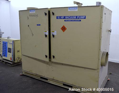Used Novatec Vacuum Loading System Consisting Of: (1) Roots Universal RAI Blower, model 56 URAI, serial# 0205945332. Approximate 276 CFM, 14" HGV, 11.8 BHP. Driven by a 15hp, 3/60/230/460 volt, 1770 ...