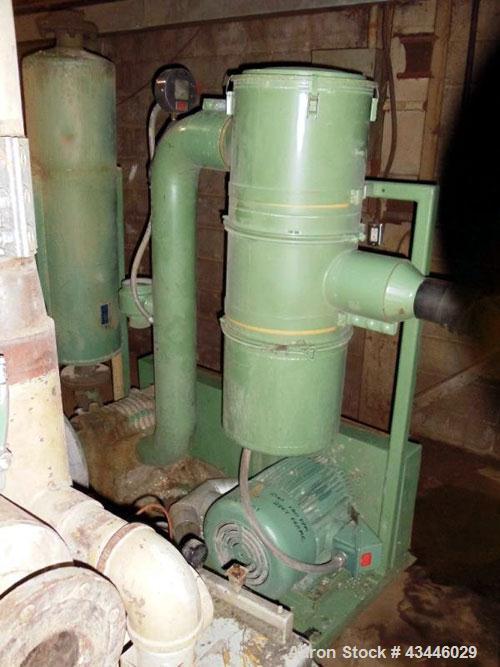 Used Process Control Push Pull Railcar Unloding System. Includes a (2) 30hp blowers with filter and silencers, dust collector with rotary airlock, and control panel.