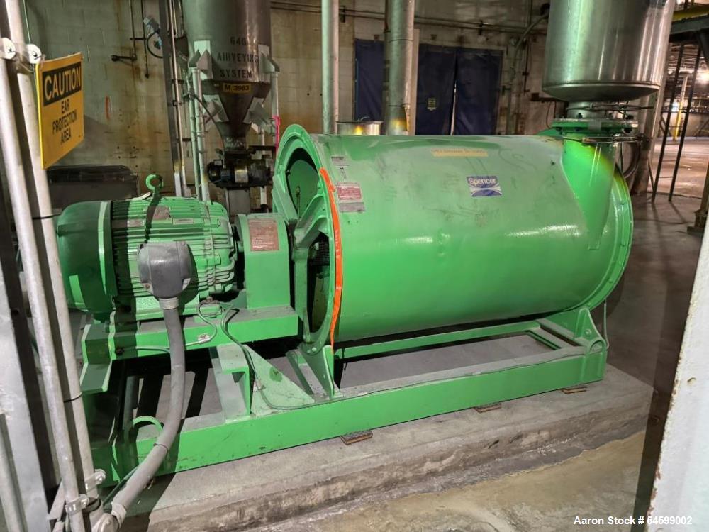 Used Vacuum Conveying System Consisting of: (1) Spencer Vacuum Cleaner, Model# 36-STA.V.C, Serial# 209686. With 50-Horsepower Motor. (1) Xchanger Air Heat Exchanger, Model# AA-1000, Serial# 0905-B953...
