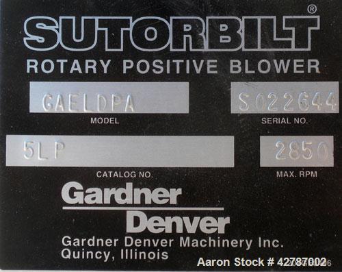 Used Sutorbilt Legend Series Low Pressure Horizontal Rotary Positive Displacement Blower, Model 5LP