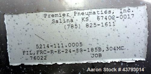 Used Premier Pneumatics Vacuum Loading System Consisting Of: (1) Premier Pneumatics Filter Receiver, model FRC-R-E-24-58-185B, 304 stainless steel, (1) Premier Pneumatics rotary valve, model MDRFS151...