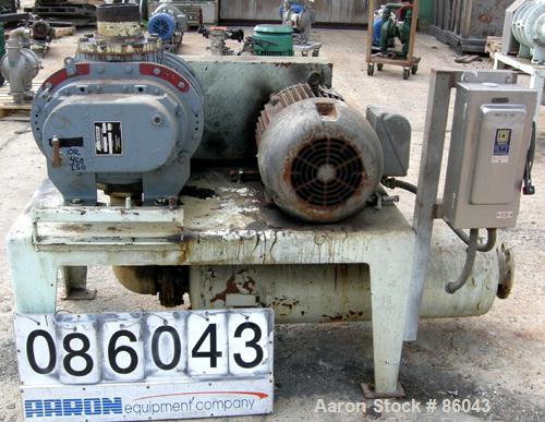 USED: Sutorbilt medium pressure horizontal rotary positive displacement blower, model 7MP. Approx capacity 1125 cfm at 42.8 bhp at 7 psi. .733 displacement cubic feet revolution, 6" inlet/outlet. Dri...