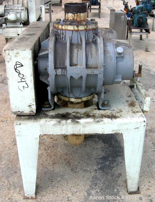 USED: Sutorbilt medium pressure horizontal rotary positive displacement blower, model 7MP. Approx capacity 1125 cfm at 42.8 bhp at 7 psi. .733 displacement cubic feet revolution, 6" inlet/outlet. Dri...