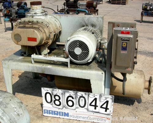 USED: Sutorbilt medium pressure horizontal rotary positive displacement blower, model 7MP. Approx capacity 1125 cfm at 42.8 bhp at 7 psi. .733 displacement cubic feet revolution, 6" inlet/outlet. Dri...