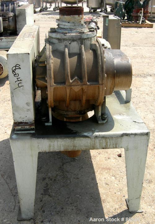 USED: Sutorbilt medium pressure horizontal rotary positive displacement blower, model 7MP. Approx capacity 1125 cfm at 42.8 bhp at 7 psi. .733 displacement cubic feet revolution, 6" inlet/outlet. Dri...