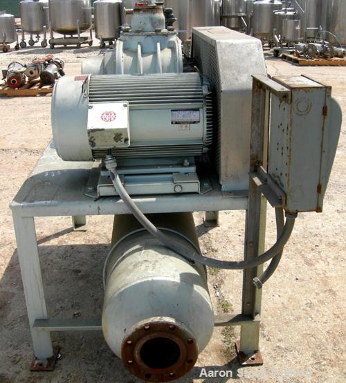 USED: Sutorbilt medium pressure horizontal rotary positive displacement blower, model 7MP. Approx capacity 1125 cfm at 42.8 bhp at 7 psi. .733 displacement cubic feet revolution, 6" inlet/outlet. Dri...