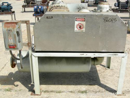 USED: Sutorbilt medium pressure horizontal rotary positive displacement blower, model 7MP. Approx capacity 1125 cfm at 42.8 bhp at 7 psi. .733 displacement cubic feet revolution, 6" inlet/outlet. Dri...