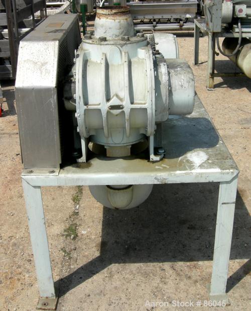 USED: Sutorbilt medium pressure horizontal rotary positive displacement blower, model 7MP. Approx capacity 1125 cfm at 42.8 bhp at 7 psi. .733 displacement cubic feet revolution, 6" inlet/outlet. Dri...