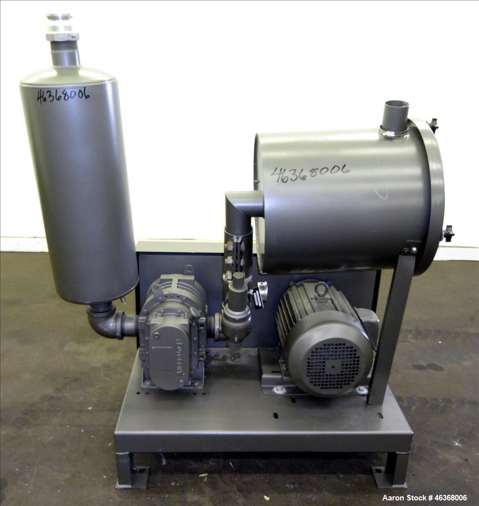Used Sutorbilt Medium Pressure Vacuum Loading System consisting of: (1) Sutorbilt vertical rotary positive displacement blower, model 4M. Approximately 50 cfm, 2.5" inlet and outlet. Driven by an app...