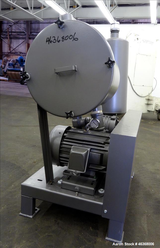 Used Sutorbilt Medium Pressure Vacuum Loading System consisting of: (1) Sutorbilt vertical rotary positive displacement blower, model 4M. Approximately 50 cfm, 2.5" inlet and outlet. Driven by an app...