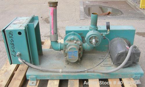 Used UnaDyn Vacuum Loader, Model VTP5. (1) Vertical Roots blower, model 24-U-RAI,  approximately 12 cfm at 1160 rpm. 2" NPT inlet/outlet. Driven by a 5 hp, 3/60/208-230/460 volt, 1750 rpm motor. Incl...