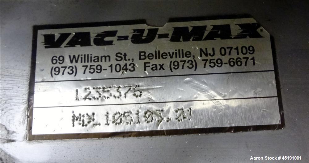 Used Vac-U-Max Vacuum Loading System, Model PPDS4MVP