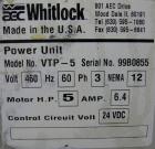 Used AEC Whitlock Vacuum Loader, Model VTP5. (1) Vertical blower, approximate 2 1/2