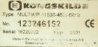 Used Carbon Steel Kongsklide High Pressure Multiair Blower, Type 1100S-460V-60HZ