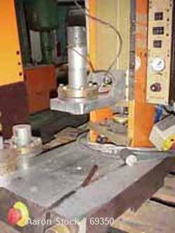 Used KLN Omega 1 Mecasonic Plastic Welder, Model BP218. 110 Volt, designed for welding molded plastics parts. Includes delay, weld and hold timers.