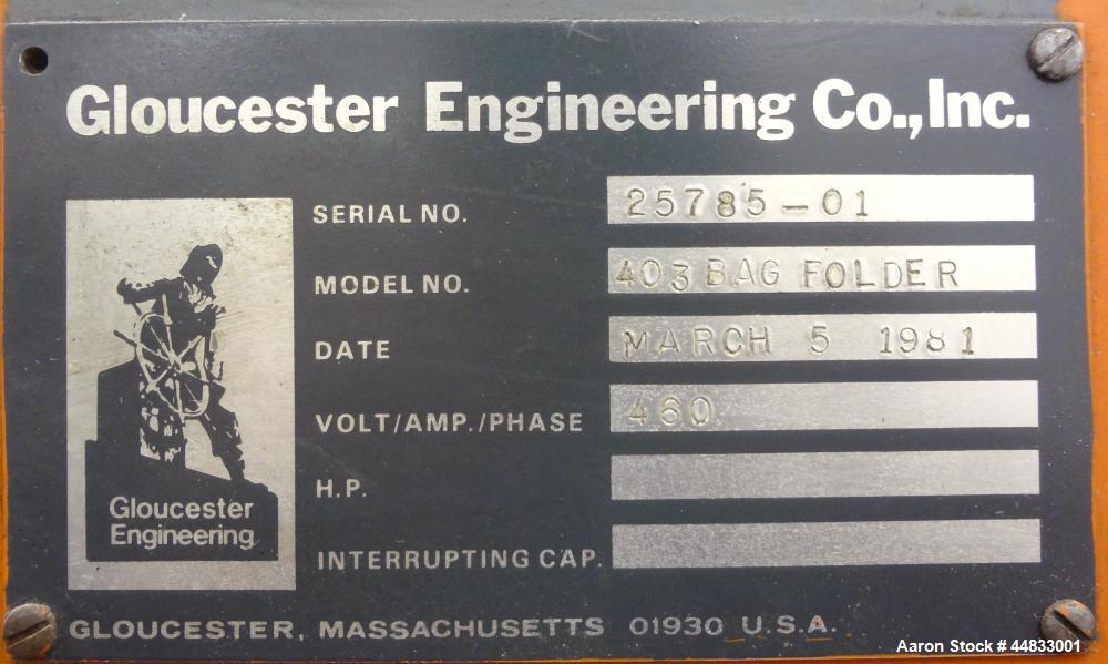 Used Gloucester Model 403 Bag Folder