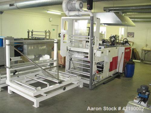 Used Hemingstone HM-800 W+CK Plastic Bag Making Machine, only standard accessories included. EPC controller for round punching 0.55" (14 mm) device and wicket conveyor. Servo motor control for rubber...