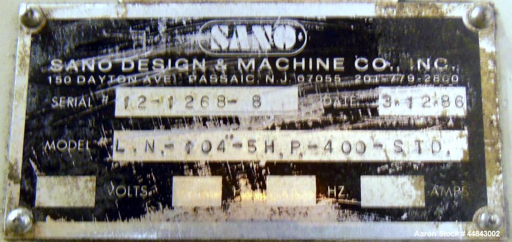 Used Sano Design & Machine 104" Tension Roll Stand, Model L.N.-104"-5HP-400-STD