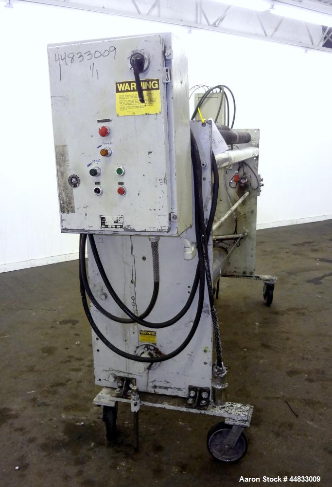 Used Sano 64" Wide Secondary Nip Roll Assembly, Model L.N.-64-270-3HP-STD, Serial# 12-1583-67, Built 1989. Driven by a 3hp, 180 volt, 1760 rpm DC gear motor. Includes a control panel with a Reliance ...