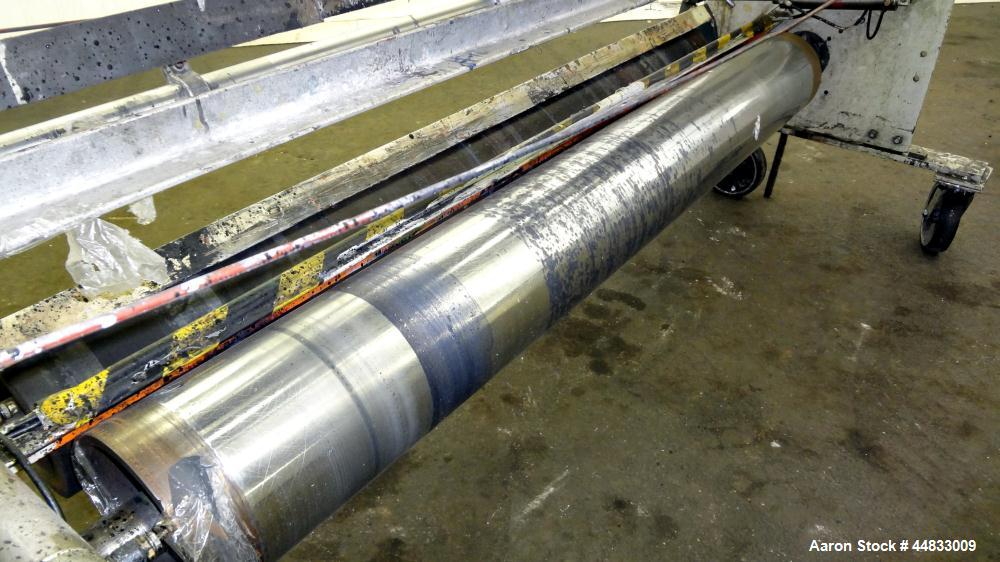 Used Sano 64" Wide Secondary Nip Roll Assembly, Model L.N.-64-270-3HP-STD, Serial# 12-1583-67, Built 1989. Driven by a 3hp, 180 volt, 1760 rpm DC gear motor. Includes a control panel with a Reliance ...
