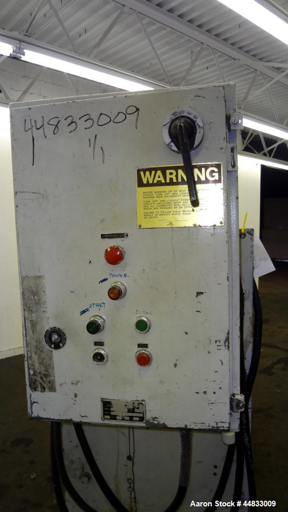 Used Sano 64" Wide Secondary Nip Roll Assembly, Model L.N.-64-270-3HP-STD, Serial# 12-1583-67, Built 1989. Driven by a 3hp, 180 volt, 1760 rpm DC gear motor. Includes a control panel with a Reliance ...