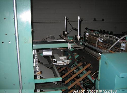 USED: Talyo model NGBH850 BU 2UP microprocessor controlled bag machine for T-shirt bags. With inline punching, 120 cycles perminute. Manufactured 1996.