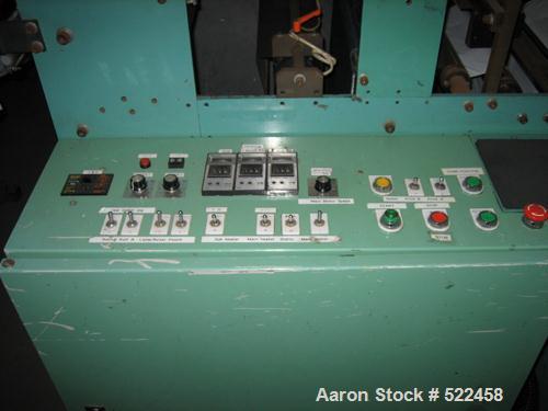 USED: Talyo model NGBH850 BU 2UP microprocessor controlled bag machine for T-shirt bags. With inline punching, 120 cycles perminute. Manufactured 1996.