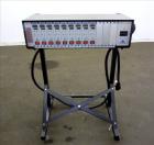 Used Athena Temperature Controller, Model MFL-C-D -12-00-000. 3/50/60 Hertz, supply 208-240 vac, load 50 amp / 21 kva. Includes (9) RMC controllers, and a stand with casters. Serial #0631000716.