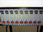 Used Athena Temperature Controller, Model MFL-C-D -12-00-000. 3/50/60 Hertz, supply 208-240 vac, load 50 amp / 21 kva. Includes (9) RMC controllers, and a stand with casters. Serial #0631000716.
