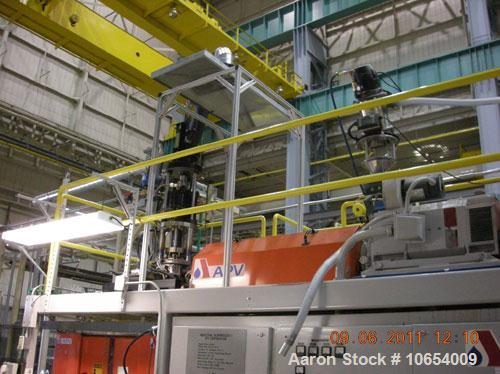 Used-APV Blow Molding Machine, Model LS2.  2.5 lb, single accumulator head, 2.5", 24:1 extruder, Maco 8000 controls, 20" x 2...