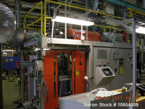 Used-APV Blow Molding Machine, Model LS2.  2.5 lb, single accumulator head, 2.5", 24:1 extruder, Maco 8000 controls, 20" x 2...