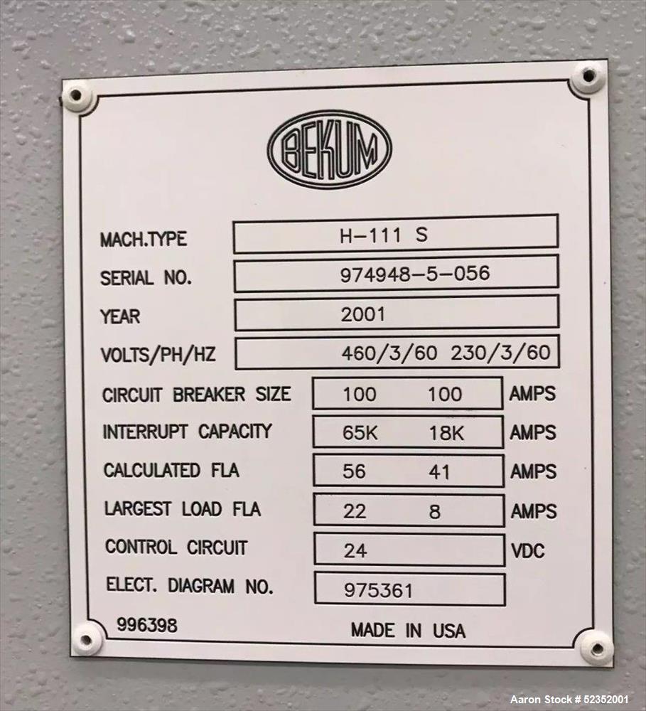 Bekum H-111S Single Station Blow Molding Machine