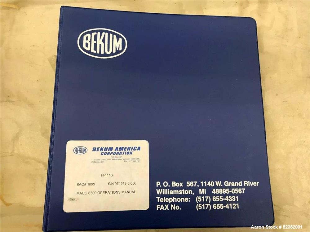 Bekum H-111S Single Station Blow Molding Machine